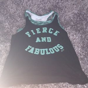 Girls athletic shirt size 12 built in sports bra